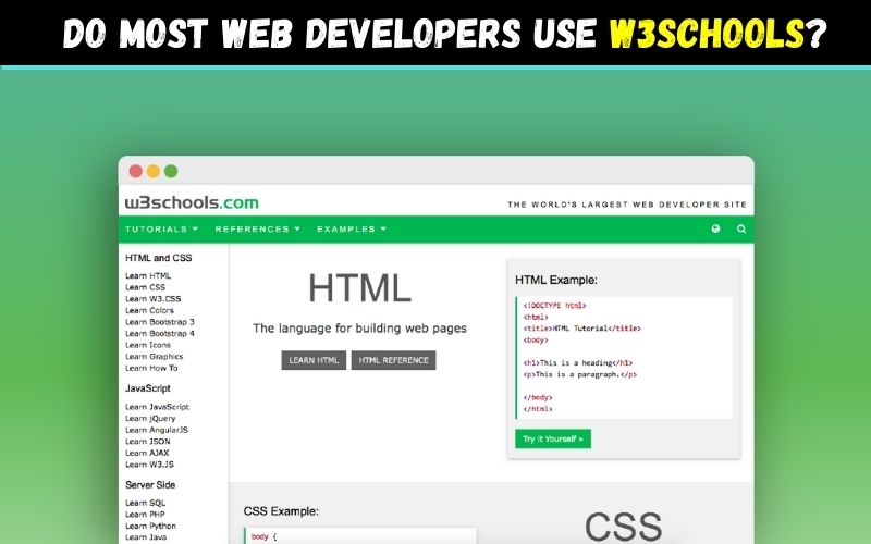 Do most web developers use W3schools as their go to HTML documentation?
